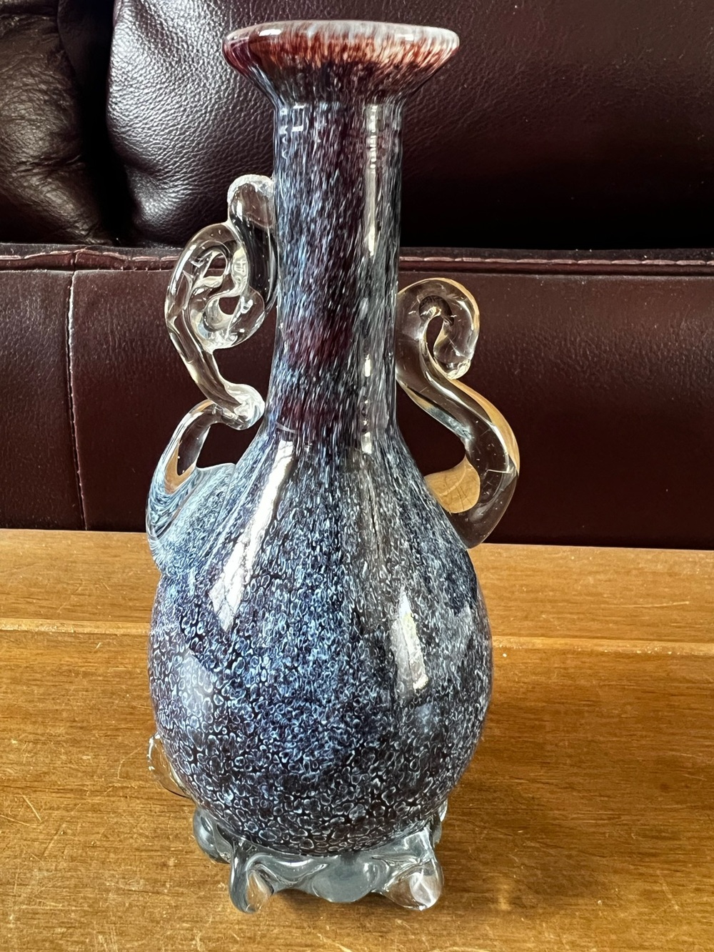 Vase Gorgeous handblown  glass vase. Murano? Possibly. Perfect condition